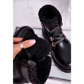 Botas de juventud infantil Black Rhythm con piel de oveja negro 4