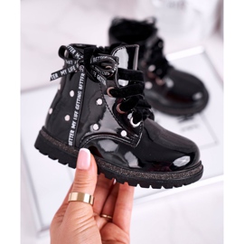 Botas infantiles con aislamiento lacado negro Essie 2