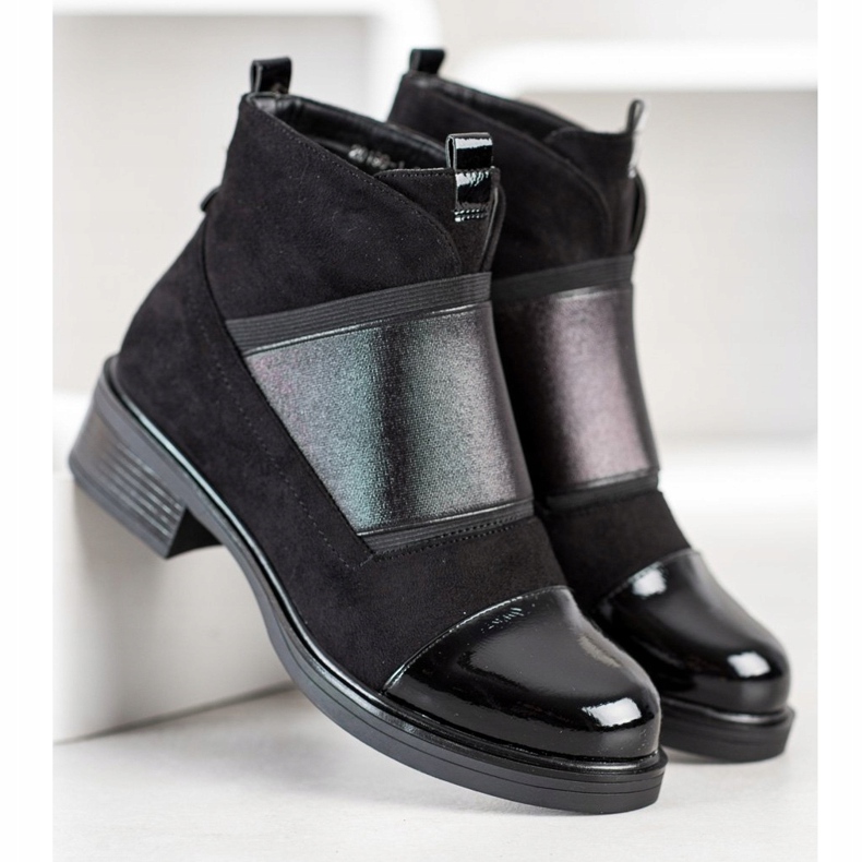 Gogo Botas sin cordones de moda negro 1 Gogo Botas sin cordones de moda negro 1