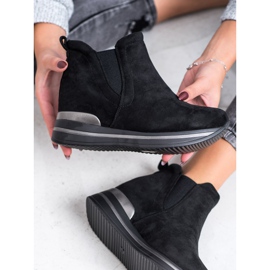 Gogo Botines de ante sin cordones negro 1