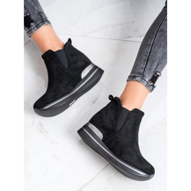Gogo Botines de ante sin cordones negro 3