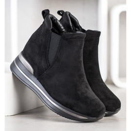 Gogo Botines de ante sin cordones negro 2