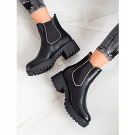 SHELOVET Botines chelsea con circonita negro 1