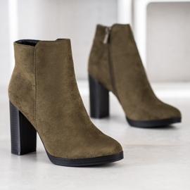 Super Me Botas de tacón de moda verde 1 Super Me Botas de tacón de moda verde 1