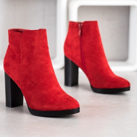 Super Me Botas de tacón de moda rojo 1