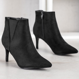 SHELOVET Botas negras en un tacón alto negro 3