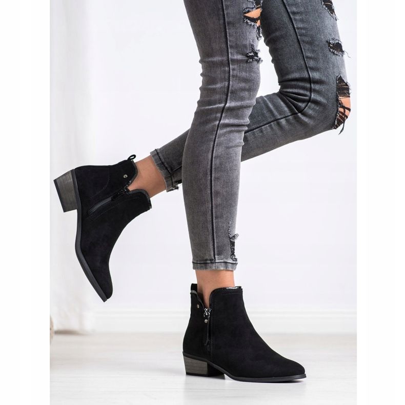 J. Star Botas con cremallera decorativa negro 1