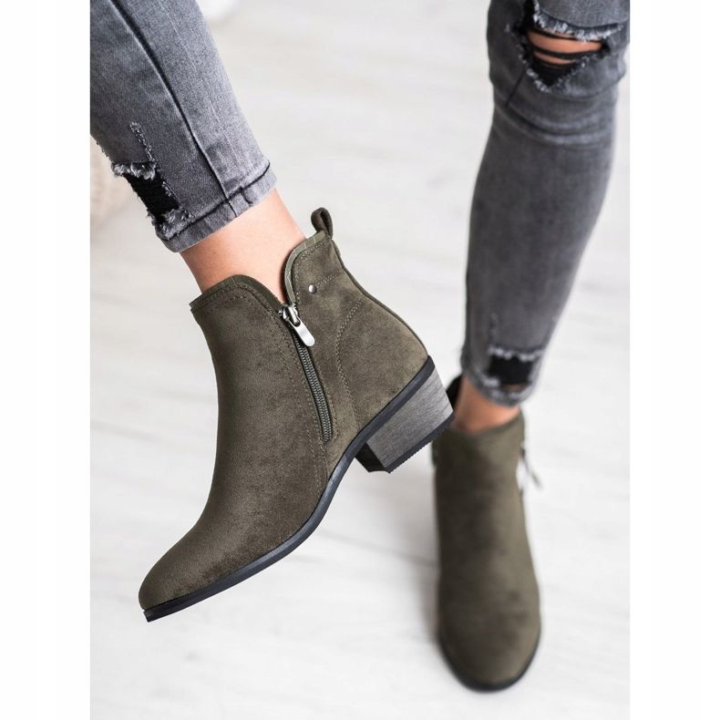 J. Star Botas con cremallera decorativa verde 1