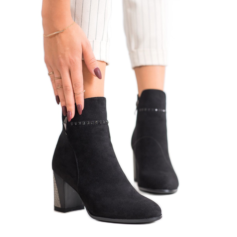 Goodin Botas de gamuza elegantes negro 1