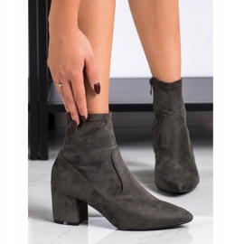 SHELOVET Botas de tacón de ante caqui 1