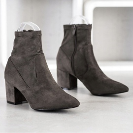 SHELOVET Botas de tacón de ante caqui 2