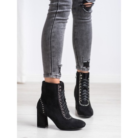 SHELOVET Botines atados en un poste negro 2