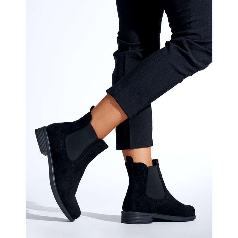 SHELOVET Botas Chelsea con estilo negro 2