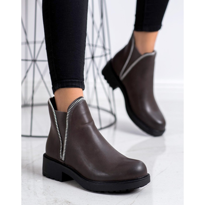 SHELOVET Botas Chelsea con estilo gris 2
