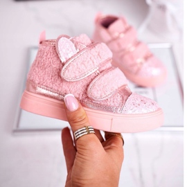 FRROCK Zapatillas para niños High Warm Pink Clifford rosado 3