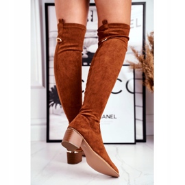 EVE Botas hasta la rodilla de mujer ante ecológico camel Can't Stop marrón multicolor 3
