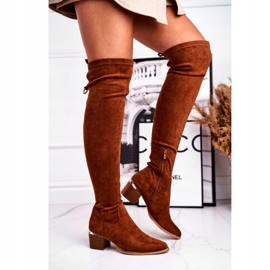 EVE Botas hasta la rodilla de mujer ante ecológico camel Can't Stop marrón multicolor 2