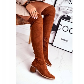 EVE Botas hasta la rodilla de mujer ante ecológico camel Can't Stop marrón multicolor 4