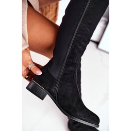 EVE Botas hasta la rodilla de mujer ante / lycra negro Nash 5