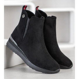 Gogo Botas de cuña cálidas negro 1