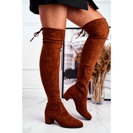 Botas de mujer Sergio Leone lycra camel KZ281 marrón multicolor 2