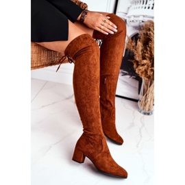 Botas de mujer Sergio Leone lycra camel KZ281 marrón multicolor 4