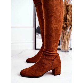 Botas de mujer Sergio Leone lycra camel KZ281 marrón multicolor 5