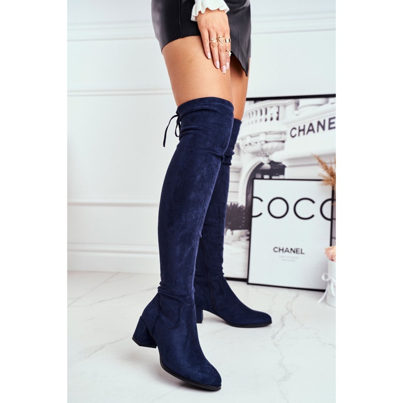 Botas de mujer Sergio Leone lycra azul marino KZ281 1