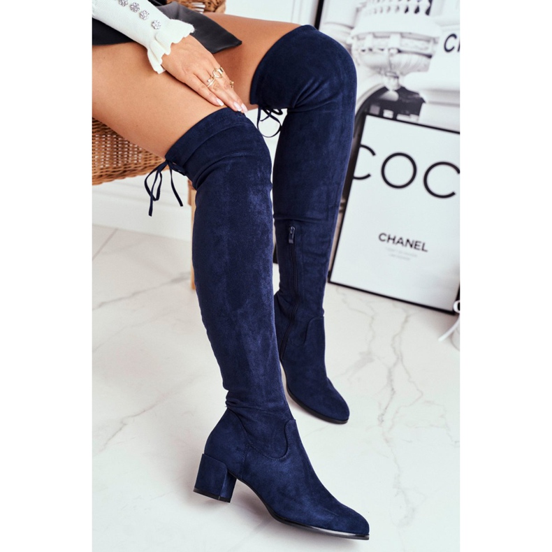 Botas de mujer Sergio Leone lycra azul marino KZ281 2