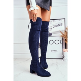 Botas de mujer Sergio Leone lycra azul marino KZ281 4