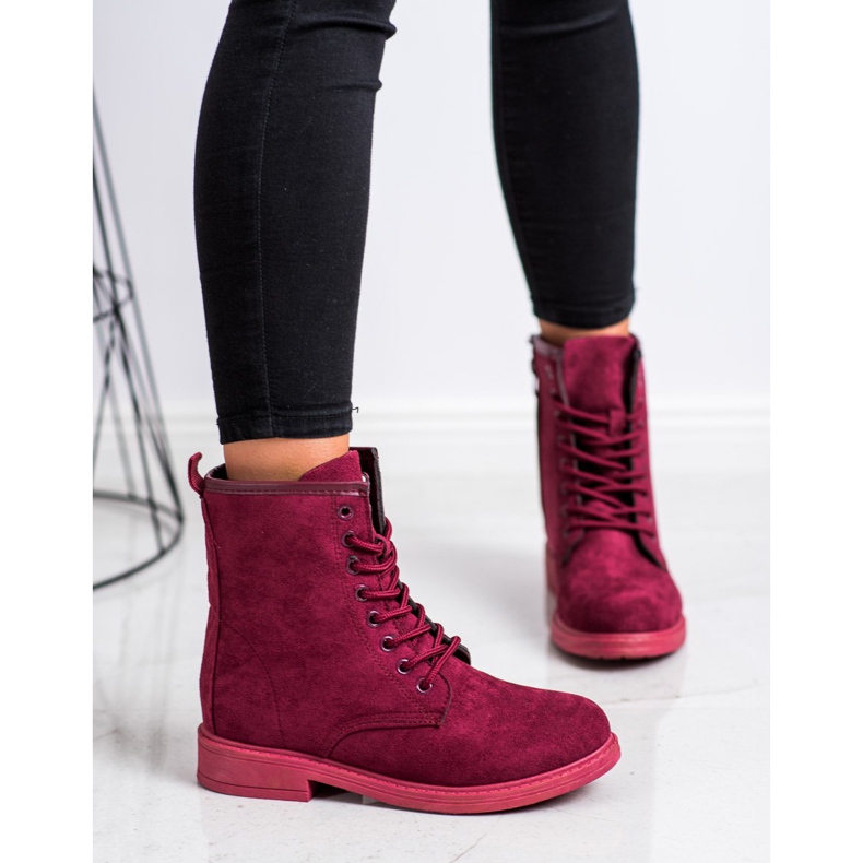 Emaks Tramperos de gamuza rojo rosa 1