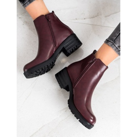 Ideal Shoes Cómodas botas burdeos rojo multicolor 1 Ideal Shoes Cómodas botas burdeos rojo multicolor 1