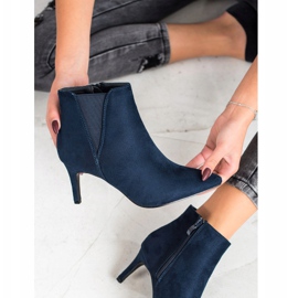 SHELOVET Botas azul marino de tacón alto 2