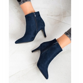 SHELOVET Botas azul marino de tacón alto 1