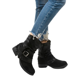 Botines negros con hebilla y parte superior decorativa de Coord 1