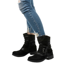 Botines negros con hebilla y parte superior decorativa de Coord 2