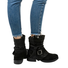 Botines negros con hebilla y parte superior decorativa de Coord 3