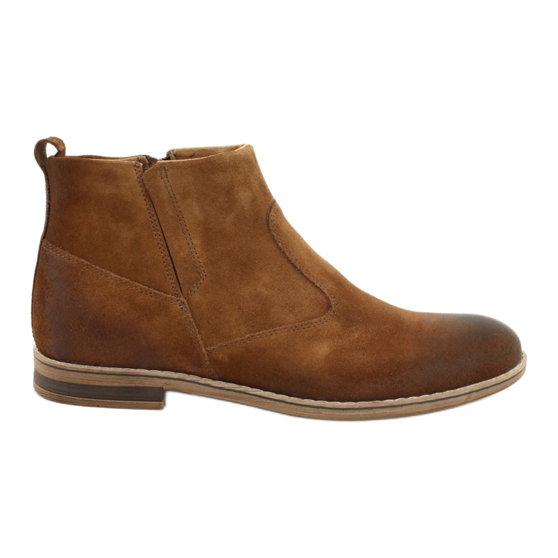 Zapato de ante con cremallera Riko 859 camel marrón 4