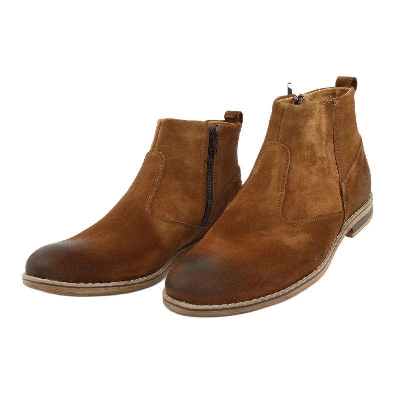 Zapato de ante con cremallera Riko 859 camel marrón 5