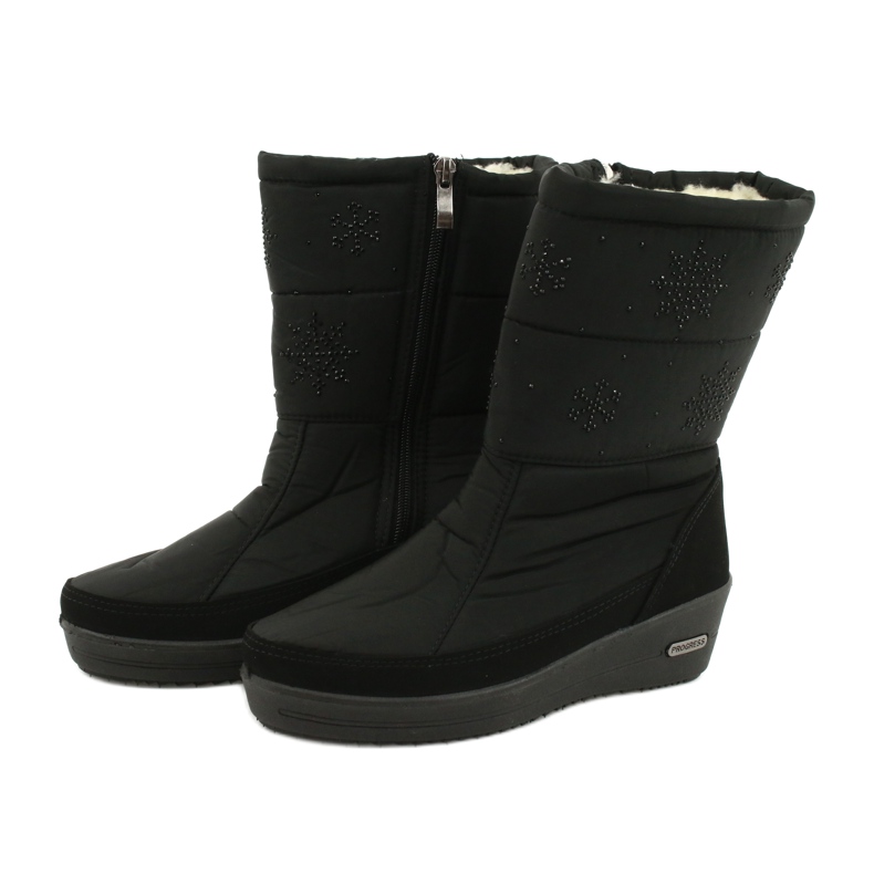 Botas de nieve de piel ligera Progress 20-01 negro 2 Botas de nieve de piel ligera Progress 20-01 negro 2