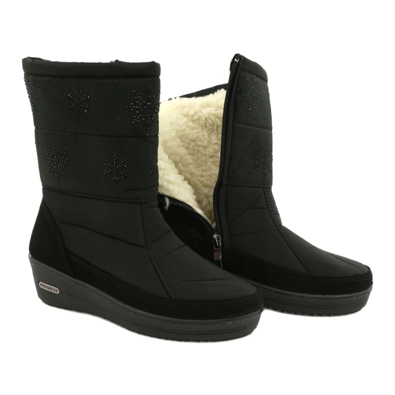 Botas de nieve de piel ligera Progress 20-01 negro 3 Botas de nieve de piel ligera Progress 20-01 negro 3