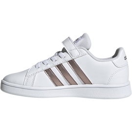 Zapatillas adidas Grand Court C blancas para niños EF0107 blanco dorado 2