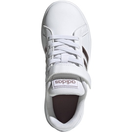 Zapatillas adidas Grand Court C blancas para niños EF0107 blanco dorado 1
