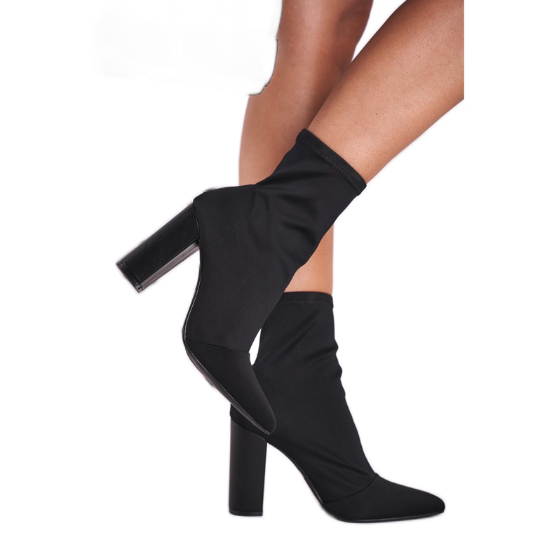 FRGIV Botas de mujer con tacón Lycra Black Morie negro 2