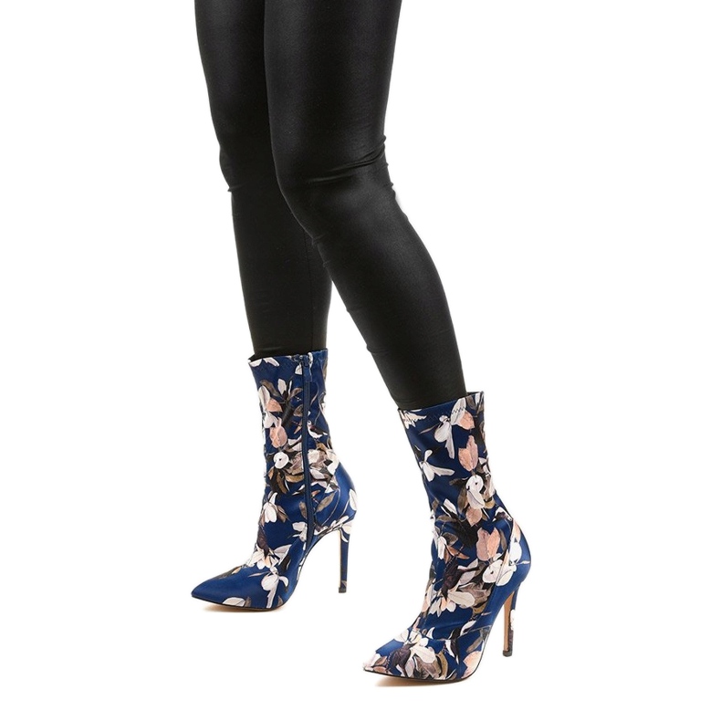 Botines azul marino con calcetín Santana multicolor 1 Botines azul marino con calcetín Santana multicolor 1