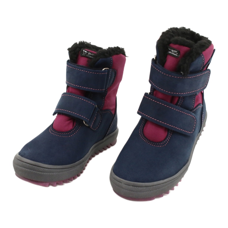 Botas con membrana TE-POR Mazurek 1351 M azul marino rosado 2