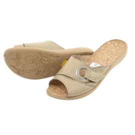 Zapatos de mujer befado pu 265D018 beige 4