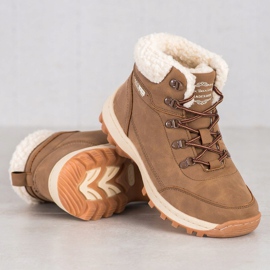 Ax Boxing Zapatos de trekking con piel de oveja marrón 1