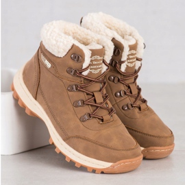 Ax Boxing Zapatos de trekking con piel de oveja marrón 4