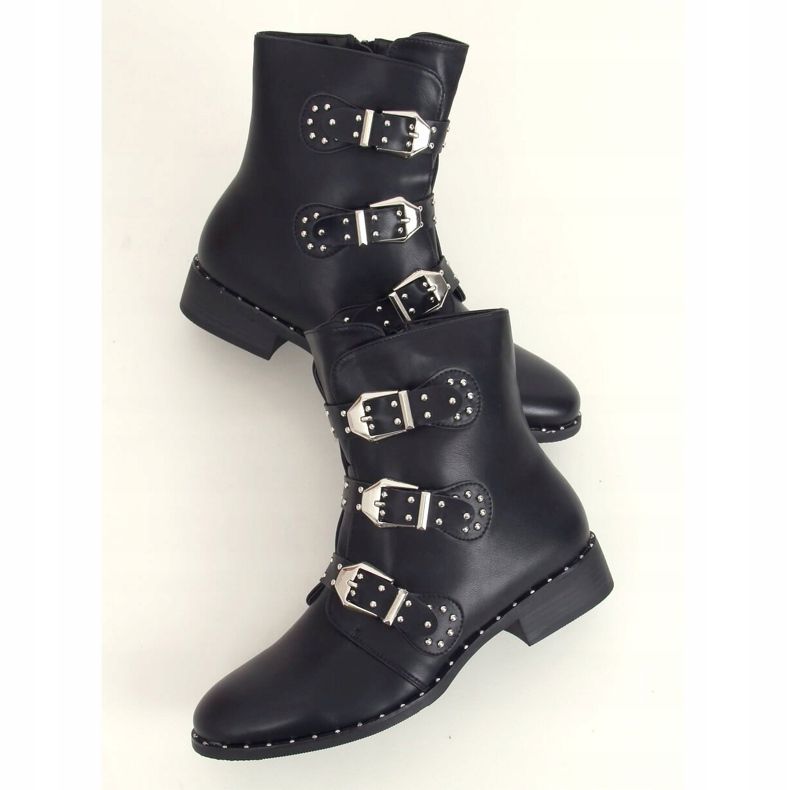 Botas negras con tachuelas negro HX502 Negro 1